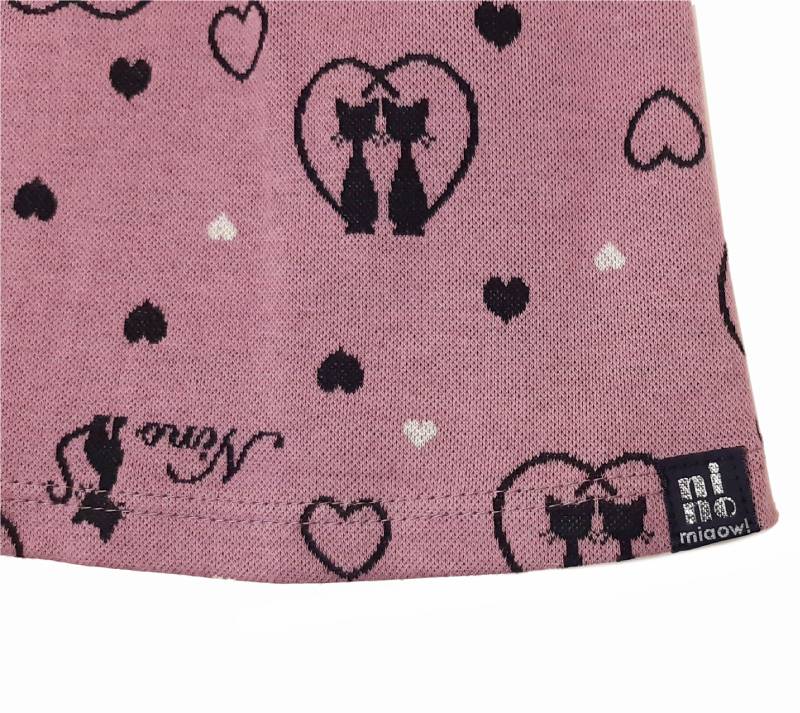 nino「ハートCATジャガード長袖ワンピース」(90-120cm) 【メール便送料無料】の画像