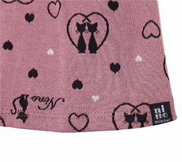 nino「ハートCATジャガード長袖ワンピース」(90-120cm) 【メール便送料無料】の画像