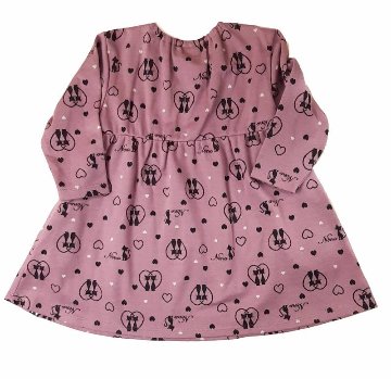 nino「ハートCATジャガード長袖ワンピース」(90-120cm) 【メール便送料無料】の画像