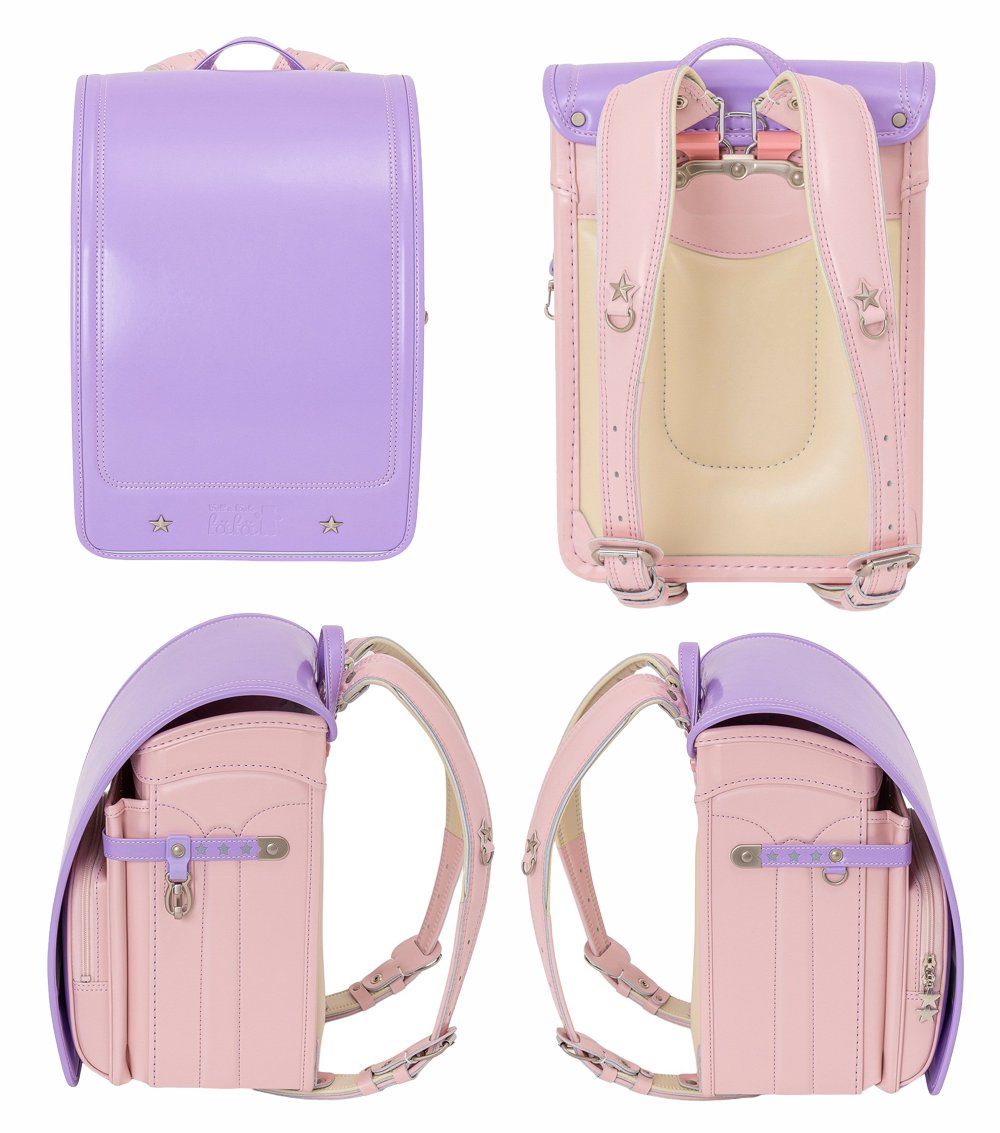 fafaランドセル2025年「クラリーノ キューブ型 LILAC×POWDER PINK (NEW COLOR)」 【当店だけのオリジナルダブル特典付】の画像