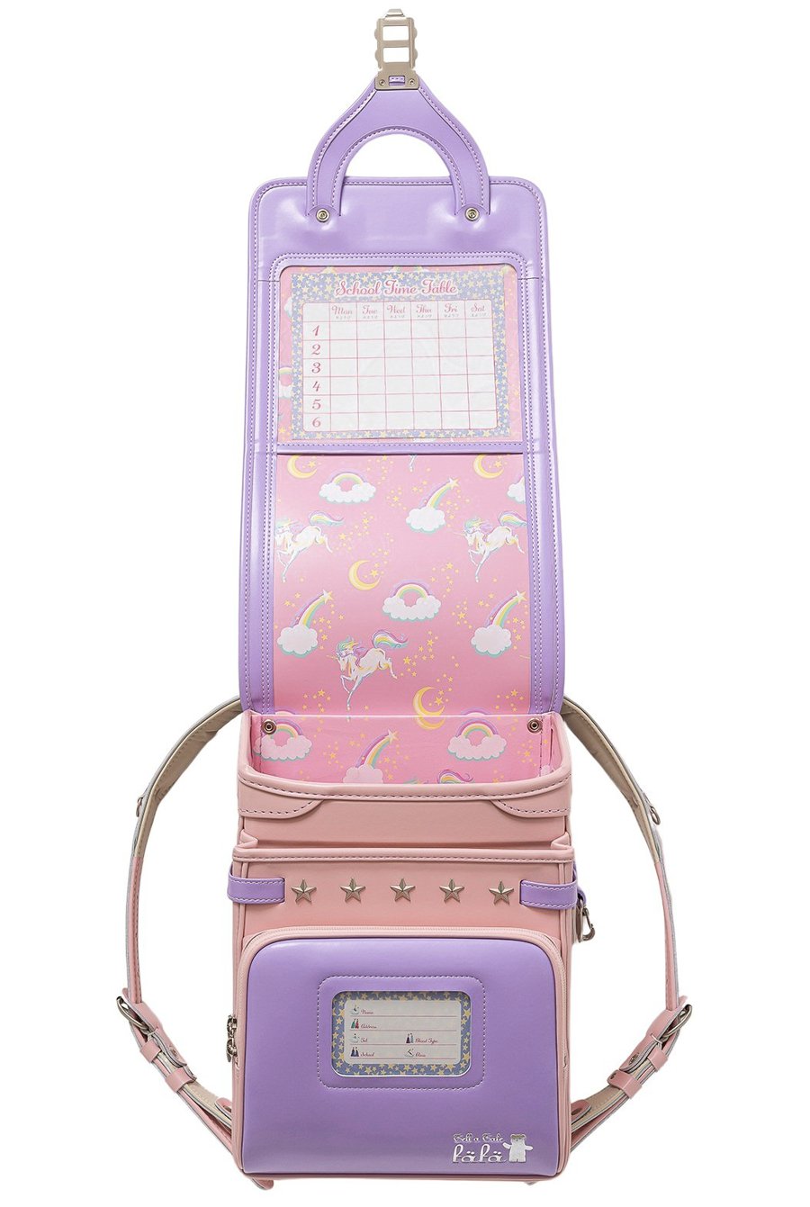 fafaランドセル2025年「クラリーノ キューブ型 LILAC×POWDER PINK (NEW COLOR)」 【当店だけのオリジナルダブル特典付】の画像