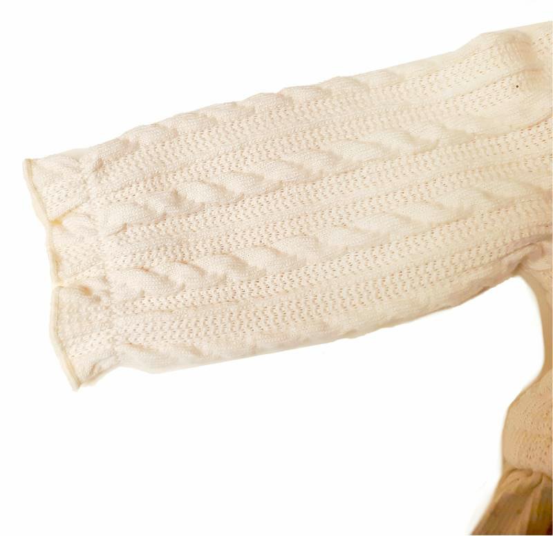 SLAP SLIP(スラップスリップ) 「花柄スカート付きケーブル長袖ロンパース」(70-80cm) 【メール便送料198円対応】の画像