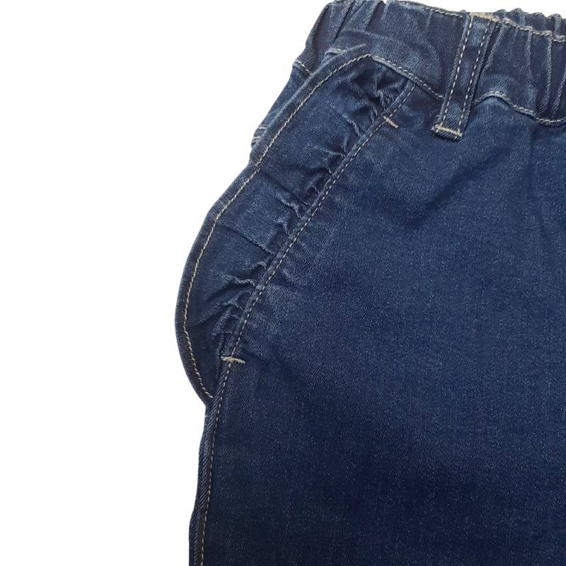 L.COPECK（エルコペック）「ハイストレッチ レース＆フリルデニムスキニーパンツ」(100-160cm)の画像