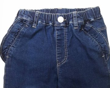 L.COPECK（エルコペック）「ハイストレッチ レース＆フリルデニムスキニーパンツ」(100-160cm)の画像