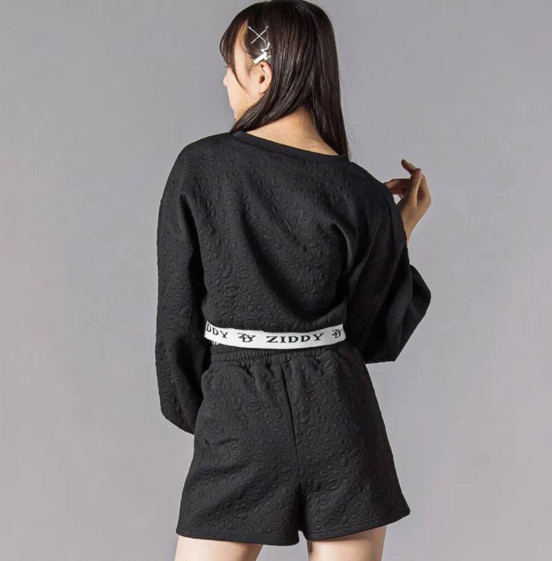 ZIDDY「ランダムドットジャガードトレーナー＆ショートパンツ セット」 (130-160cm) の画像