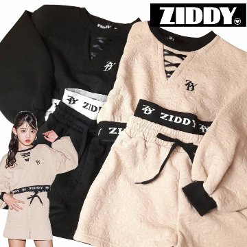ZIDDY「ランダムドットジャガードトレーナー＆ショートパンツ セット」 (130-160cm) の画像