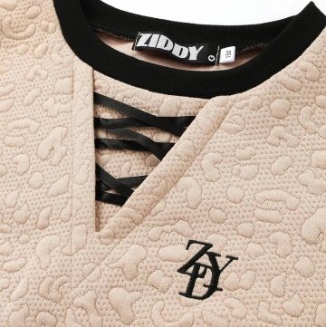 ZIDDY「ランダムドットジャガードトレーナー＆ショートパンツ セット」 (130-160cm) の画像