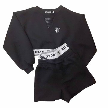 ZIDDY「ランダムドットジャガードトレーナー＆ショートパンツ セット」 (130-160cm) の画像