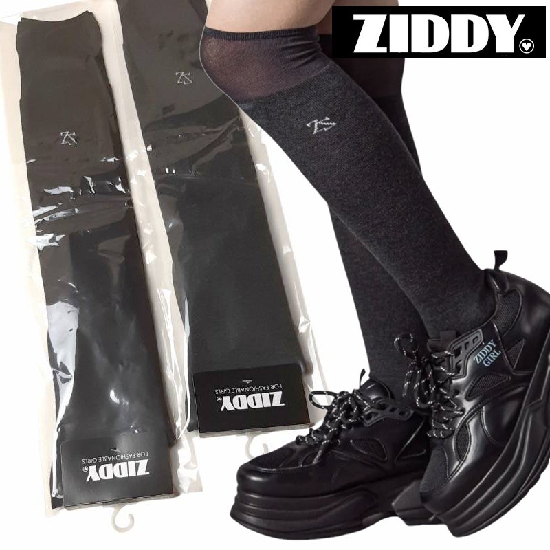 ZIDDY「ロゴニーハイソックス」(19-24cm) 【メール便送料198円対応】の画像