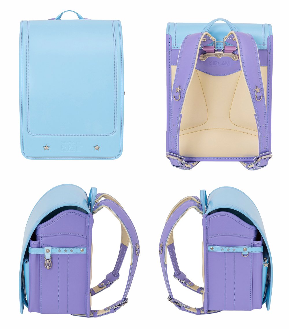 fafaランドセル2025年「KIDS AMI コラボレーション タブレットモデル(学習院型) BABY BLUE×LAVENDER」 【当店だけのオリジナルダブル特典付】の画像