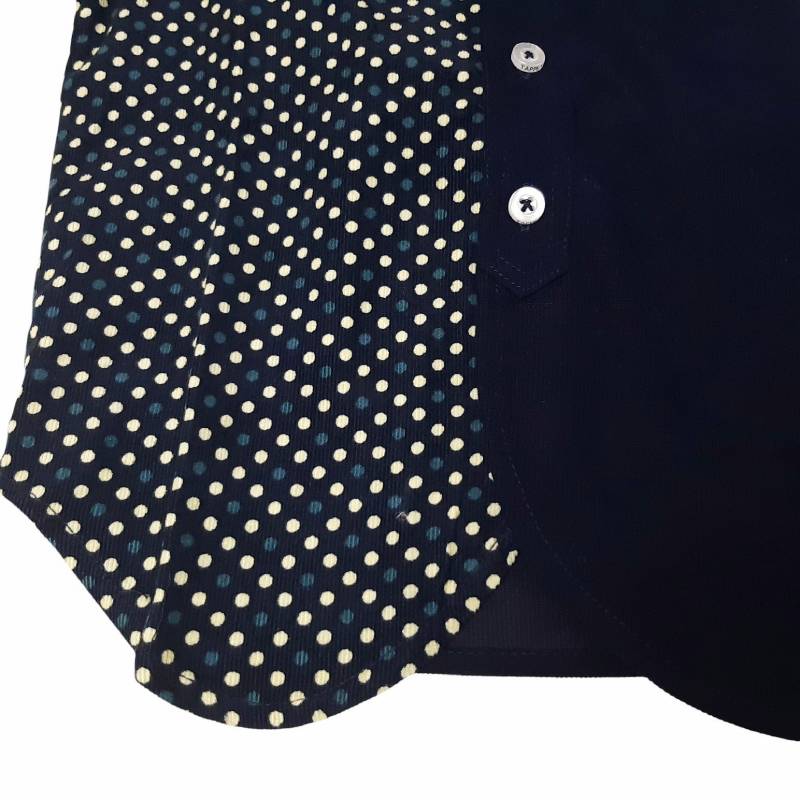 Tappet (タペット) 「ドット柄×無地切替コーデュロイシャツ」(100-130cm) 【メール便送料無料】の画像