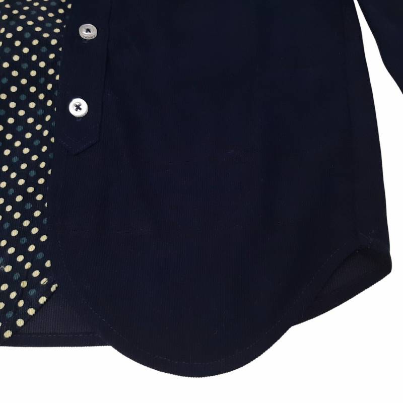 Tappet (タペット) 「ドット柄×無地切替コーデュロイシャツ」(100-130cm) 【メール便送料無料】の画像