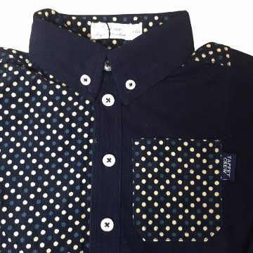 Tappet (タペット) 「ドット柄×無地切替コーデュロイシャツ」(100-130cm) 【メール便送料無料】の画像