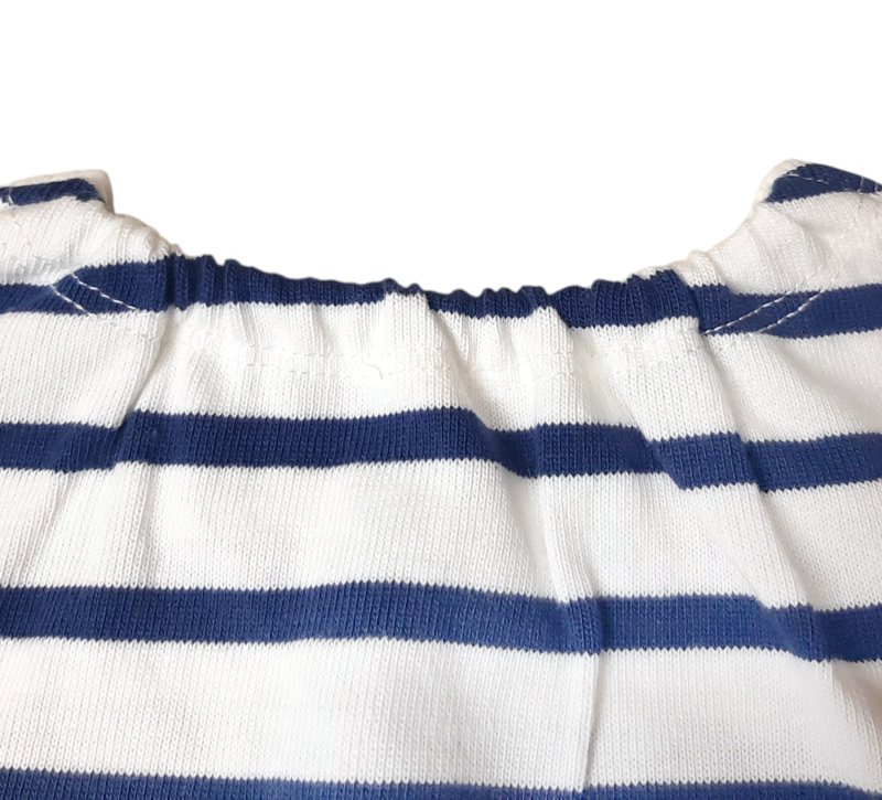 hakka baby「ワンポイントボーダー長袖Tシャツ」(80-90cm） 【メール便送料無料】の画像