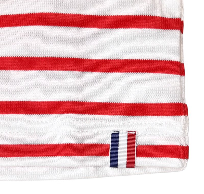 hakka baby「ワンポイントボーダー長袖Tシャツ」(80-90cm） 【メール便送料無料】の画像