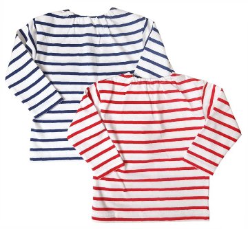 hakka baby「ワンポイントボーダー長袖Tシャツ」(80-90cm） 【メール便送料無料】の画像