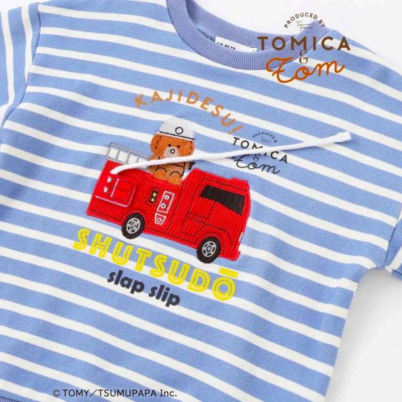SLAP SLIP(スラップスリップ) 「TOMICA & TOM コラボボーダー柄トレーナー」(80-120cm) 【メール便送料198円対応】の画像