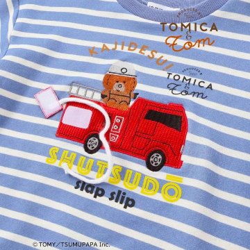 SLAP SLIP(スラップスリップ) 「TOMICA & TOM コラボボーダー柄トレーナー」(80-120cm) 【メール便送料198円対応】の画像