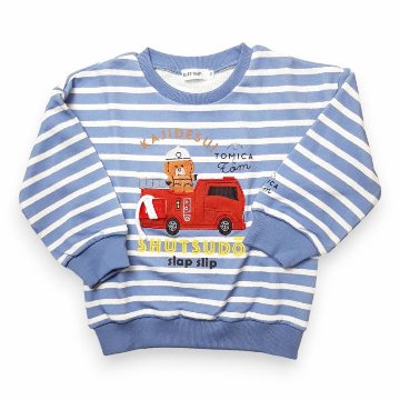 SLAP SLIP(スラップスリップ) 「TOMICA & TOM コラボボーダー柄トレーナー」(80-120cm) 【メール便送料198円対応】の画像