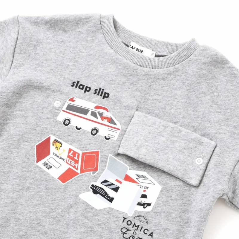 SLAP SLIP(スラップスリップ) 「TOMICA & TOM コラボトミカBOXプリントトレーナー」(80-120cm) 【メール便送料198円対応】の画像