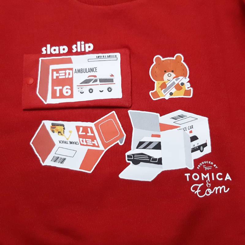 SLAP SLIP(スラップスリップ) 「TOMICA & TOM コラボトミカBOXプリントトレーナー」(80-120cm) 【メール便送料198円対応】の画像