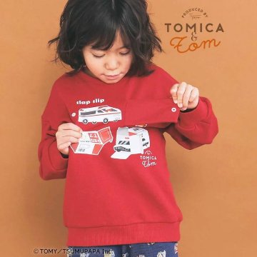 SLAP SLIP(スラップスリップ) 「TOMICA & TOM コラボトミカBOXプリントトレーナー」(80-120cm) 【メール便送料198円対応】の画像