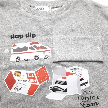 SLAP SLIP(スラップスリップ) 「TOMICA & TOM コラボトミカBOXプリントトレーナー」(80-120cm) 【メール便送料198円対応】の画像