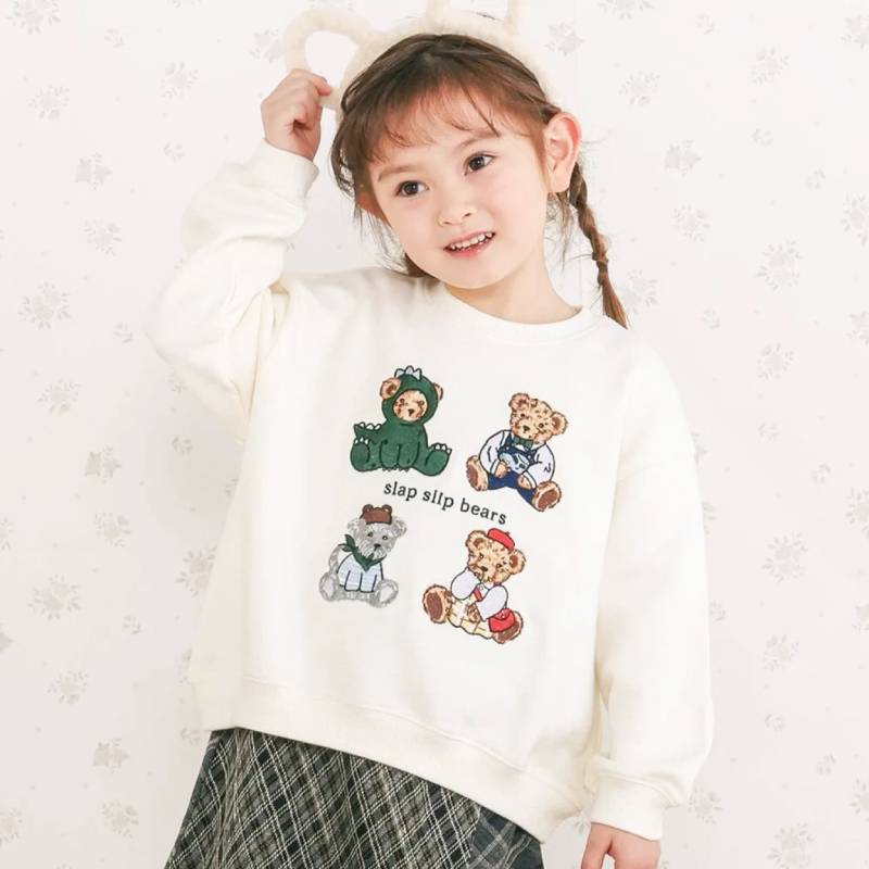 SLAP SLIP(スラップスリップ) 「くま刺繍トレーナー」(80-130cm) 【メール便送料198円対応】の画像