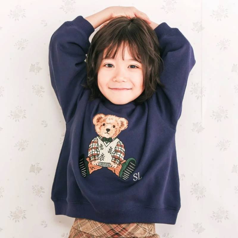 SLAP SLIP(スラップスリップ) 「くま刺繍トレーナー」(80-130cm) 【メール便送料198円対応】の画像