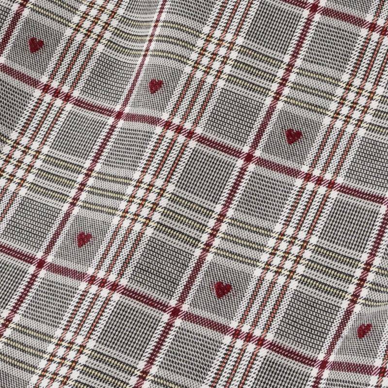 SLAP SLIP(スラップスリップ) 「ハートチェック柄ワンピース＋肩フリルベストセット」(100-130cm) の画像