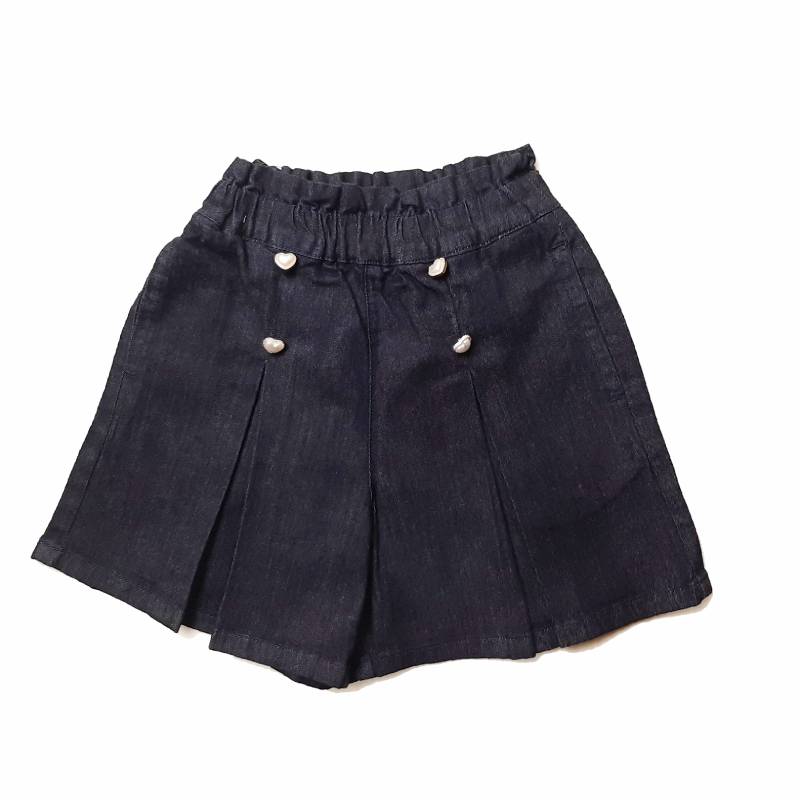 L.COPECK（エルコペック）「ボックスプリーツ ハートボタンキュロット」(100-140cm) 【メール便送料198円対応可】の画像