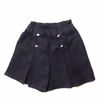 L.COPECK（エルコペック）「ボックスプリーツ ハートボタンキュロット」(100-140cm) 【メール便送料198円対応可】の画像