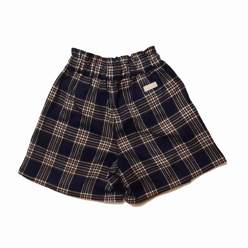 L.COPECK（エルコペック）「ボックスプリーツ チェック柄ハートボタンキュロット」(100-140cm) 【メール便送料198円対応可】の画像