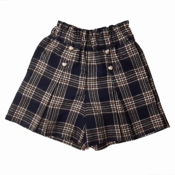 L.COPECK（エルコペック）「ボックスプリーツ チェック柄ハートボタンキュロット」(100-140cm) 【メール便送料198円対応可】の画像