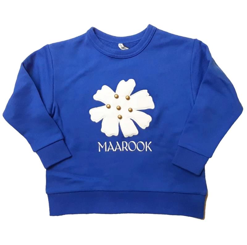 maarook 「ホワイトフラワーアップリケ 裏毛トレーナー」 (90-130cm)  【メール便送料無料】の画像