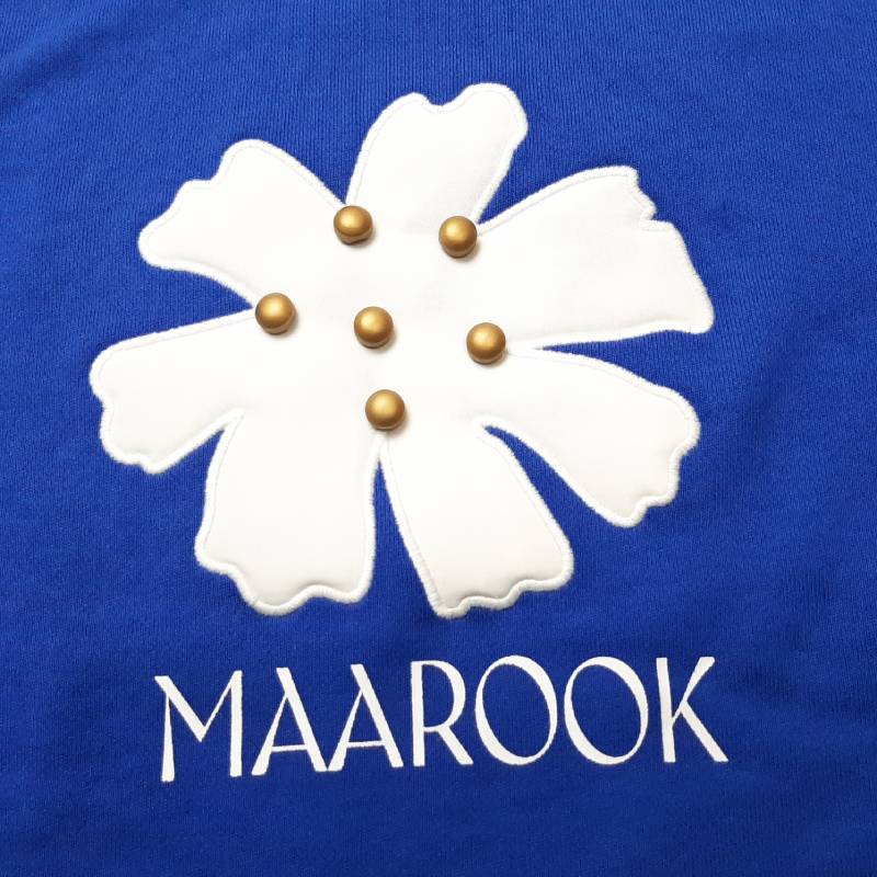 maarook 「ホワイトフラワーアップリケ 裏毛トレーナー」 (90-130cm)  【メール便送料無料】の画像