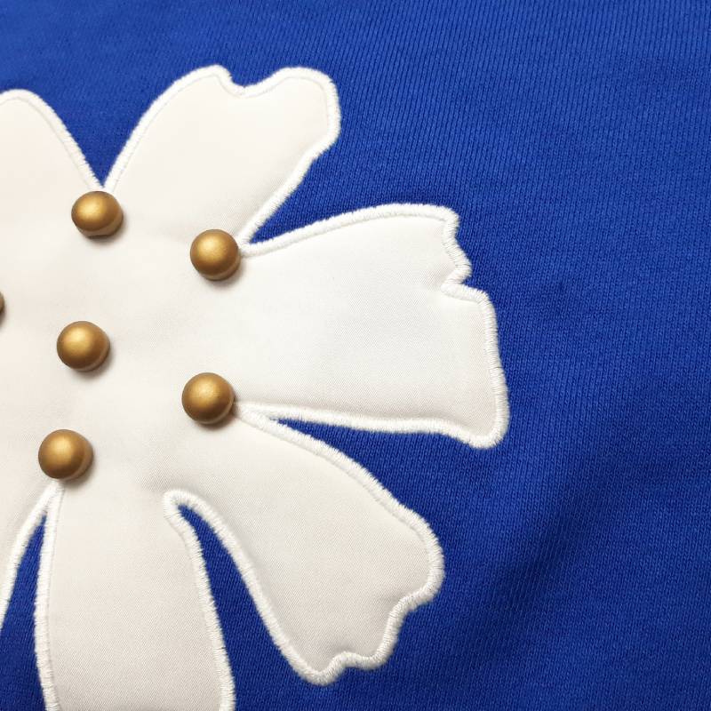 maarook 「ホワイトフラワーアップリケ 裏毛トレーナー」 (90-130cm)  【メール便送料無料】の画像