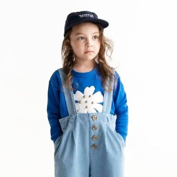 maarook 「ホワイトフラワーアップリケ 裏毛トレーナー」 (90-130cm)  【メール便送料無料】の画像