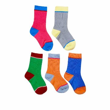 maarook「カラフルラインソックス5足セット」(14-19cm) メール便送料198円対応可の画像