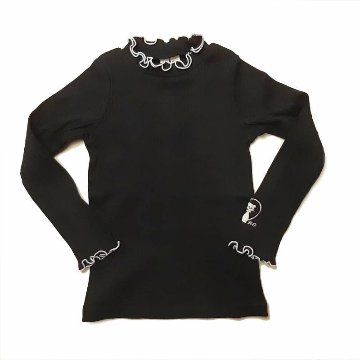 nino 「ランダムテレコ ハートネコ刺繍入りリブタートル」(90-150cm) 【メール便送料198円対応可】の画像