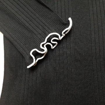 nino 「ランダムテレコ ハートネコ刺繍入りリブタートル」(90-150cm) 【メール便送料198円対応可】の画像