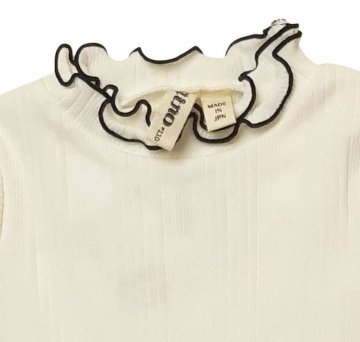 nino 「ランダムテレコ ハートネコ刺繍入りリブタートル」(90-150cm) 【メール便送料198円対応可】の画像