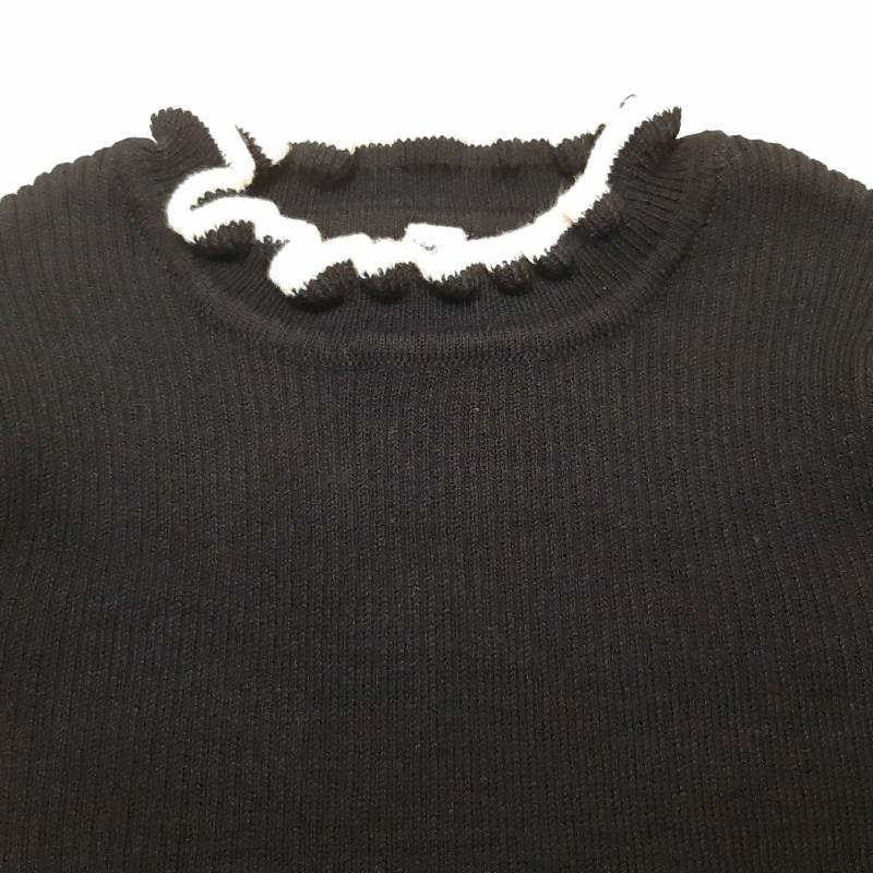 nino 「配色ラインフリル コットンリブニット」 (80-150cm)【メール便送料無料】の画像