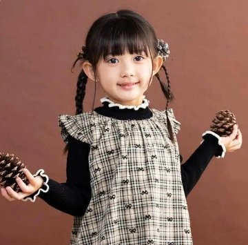 nino 「配色ラインフリル コットンリブニット」 (80-150cm)【メール便送料無料】の画像