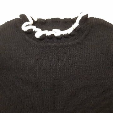 nino 「配色ラインフリル コットンリブニット」 (80-150cm)【メール便送料無料】の画像