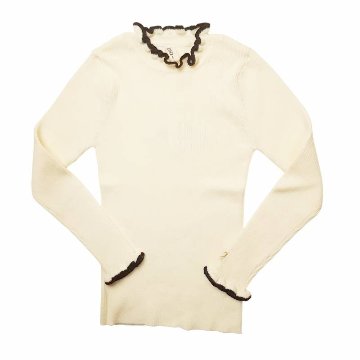 nino 「配色ラインフリル コットンリブニット」 (80-150cm)【メール便送料無料】の画像