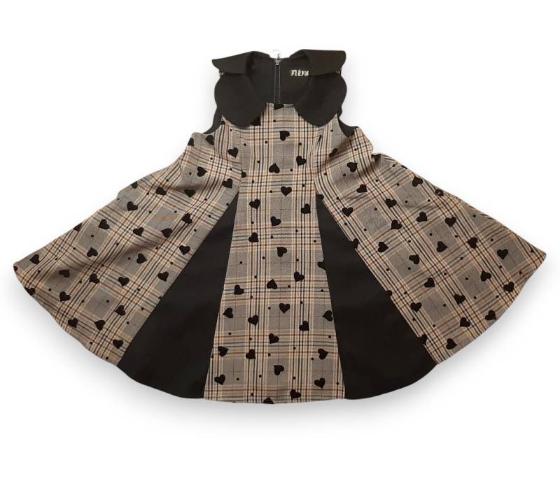 nino「先染チェック地ハートフロッキージャンパースカート」(90-150cm) の画像