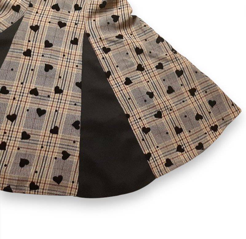 nino「先染チェック地ハートフロッキージャンパースカート」(90-150cm) の画像