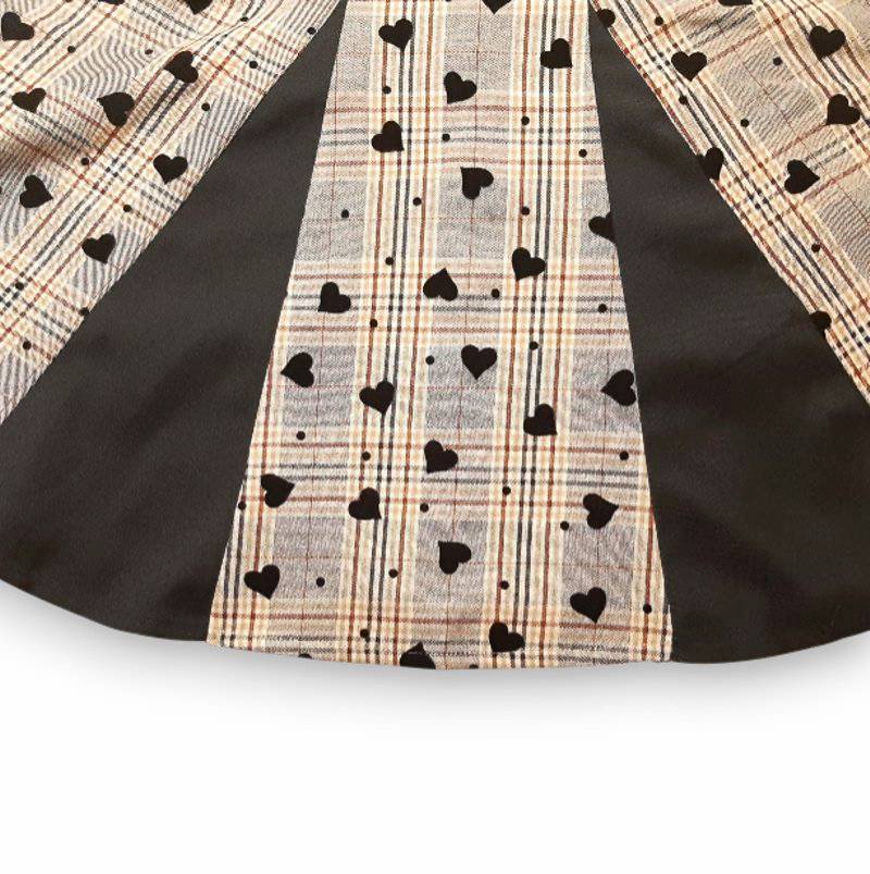 nino「先染チェック地ハートフロッキージャンパースカート」(90-150cm) の画像