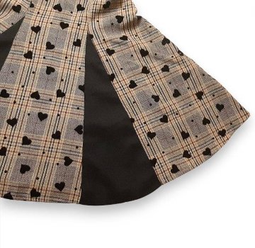 nino「先染チェック地ハートフロッキージャンパースカート」(90-150cm) の画像